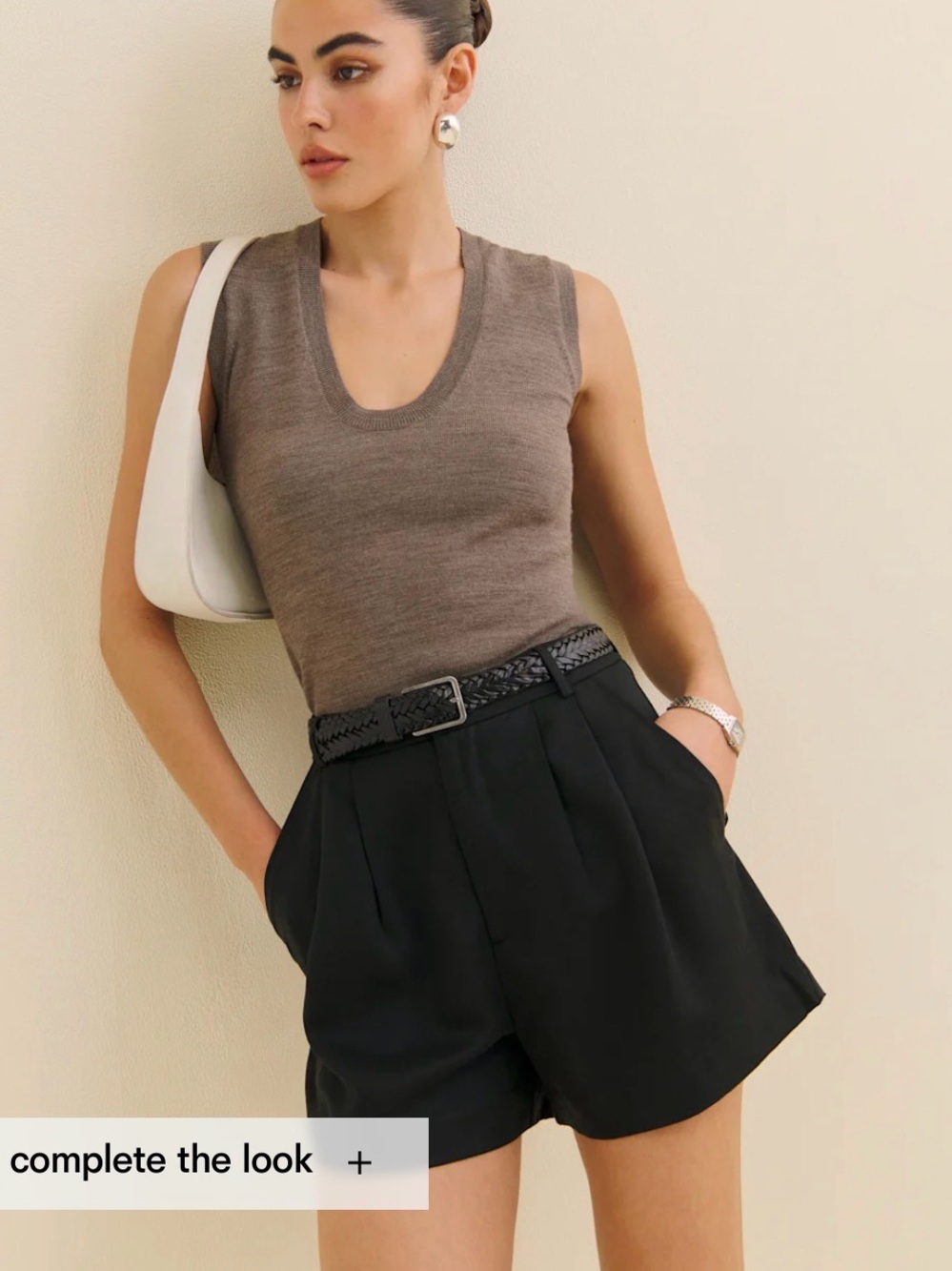 Reformation “Mason” Black High-Waist Pleated Women’s Shorts